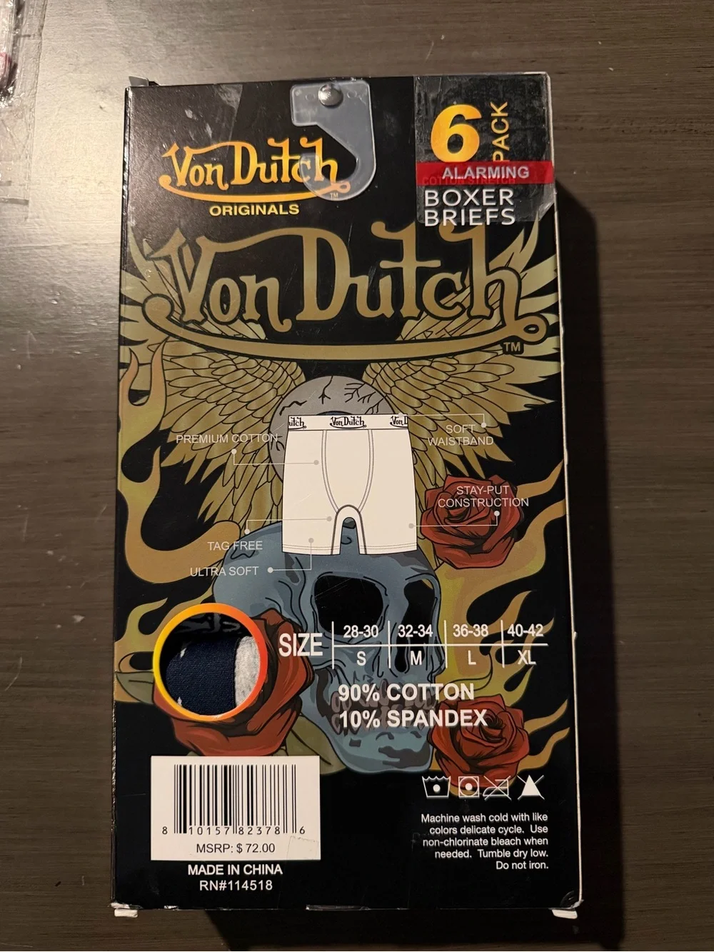 Von Dutch Men's Boxer Briefs Pack - Black, Gray & Blue